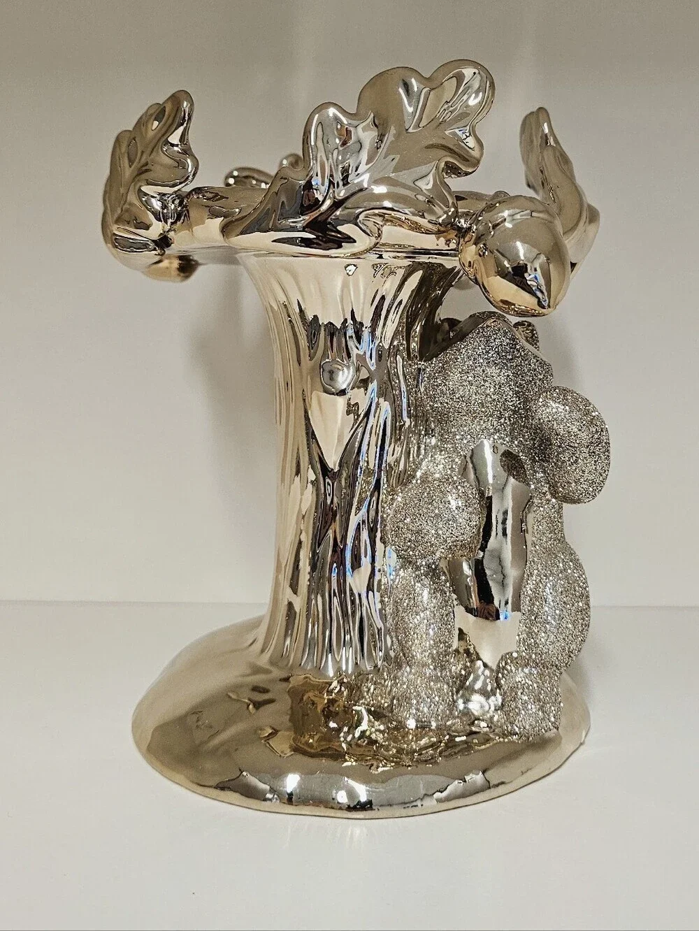 New Bath & Body Works Squirrel W/ Acorns 3-Wick Pedestal Candle Holder Stand